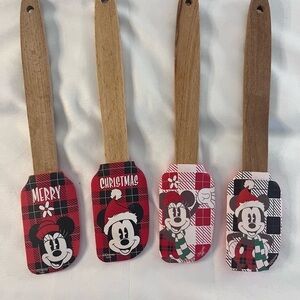 Disney Mickey Mouse Festive Mini Silicone Spatula Set of Four - Red and Black